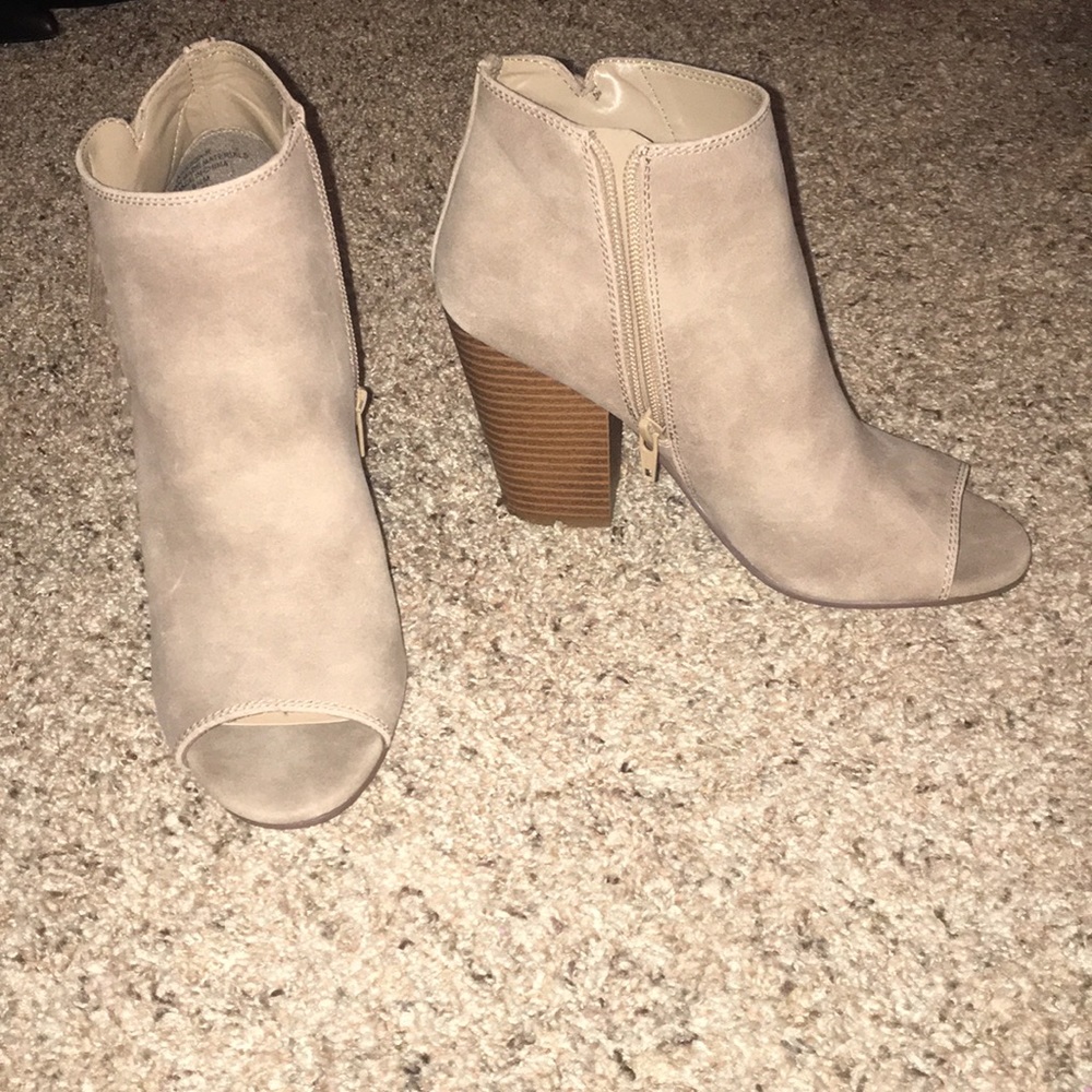 Tan suede booties